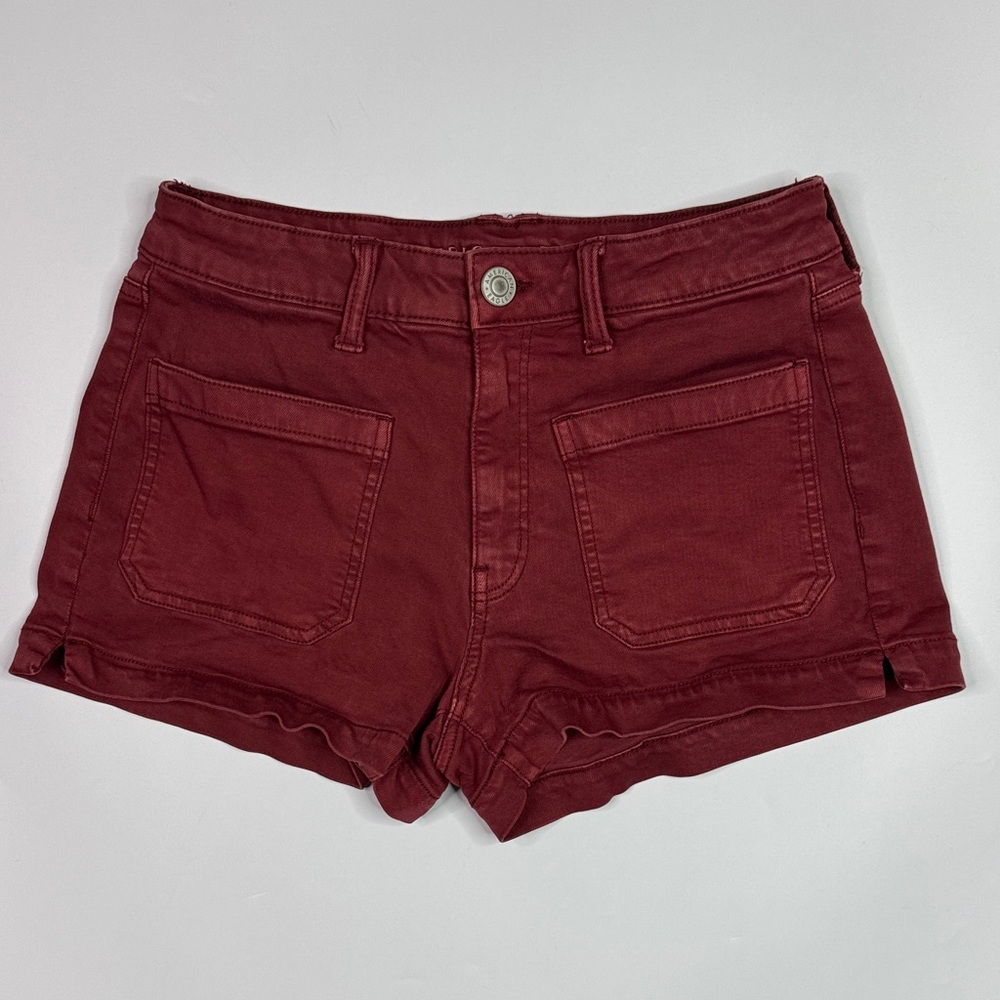 American Eagle Super Stretch X Hi Rise Shortie Red Shorts Size 6